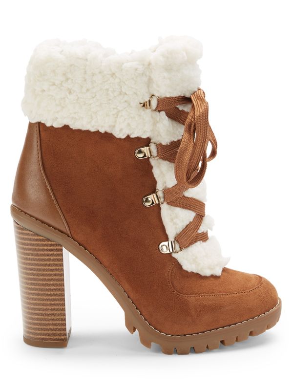 BCBGeneration Palli Faux Shearling Block Heel Booties